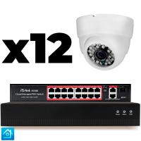 Комплект видеонаблюдения IP 8Мп Ps-Link KIT-A812IP-PL 12 камер для помещения, программный датчик движения, удаленный доступ, ночное видение