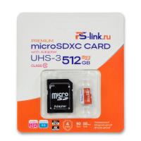 Карта памяти microSD Ps-Link VP-512G UHS-3 512ГБ + SD адаптер