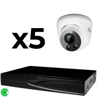 Комплект видеонаблюдения IP 5Мп Ps-Link KIT-A505IP-ST 5 камер для помещения, аналитика, детекция человека, область вторжения