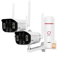 Комплект видеонаблюдения 4G 3Мп Ps-Link KIT-XME302-4G 2 камеры для улицы, микрофон, динамик, LED-подсветка, слот microSD, приложение