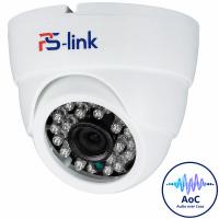 Камера видеонаблюдения AHD 5Мп Ps-Link AHD305MX с микрофоном TVI aoc, степень защиты IP20, пластиковый корпус