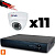 Комплект видеонаблюдения Ps-Link KIT-A511HD-MX AHD/TVI 5Мп, 11 камер с микрофоном, AoC, звук по КВК, регистратор 16 кан.