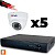 Комплект видеонаблюдения Ps-Link KIT-A505HD-MX AHD/TVI 5Мп, 5 камер с микрофоном, AoC, звук по КВК, регистратор 8 кан.