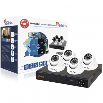 Комплект видеонаблюдения AHD 5Мп Ps-Link KIT-A504HD 4 камеры для помещения