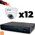 Комплект видеонаблюдения Ps-Link KIT-A512HD-MX AHD/TVI 5Мп, 12 камер с микрофоном, AoC, звук по КВК, регистратор 16 кан.