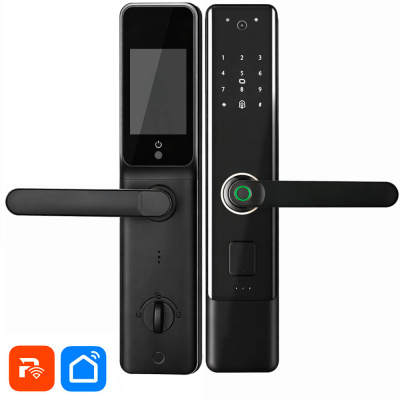 Дверной замок WIFI PS-Link PS-K8V биометрический, сканер отпечатков пальца, встроенный монитор, камера