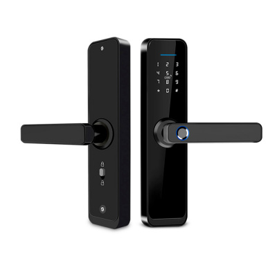 Дверной замок WIFI Ps-Link X2 с ручкой и датчиком отпечатка пальца Чёрный