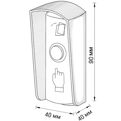Козырёк для кнопки выхода Ps-Link PS-OP02 черный, для улицы