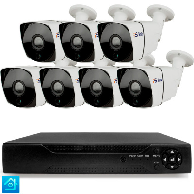 Комплект видеонаблюдения AHD 8Мп Ps-Link KIT-C807HD 7 камер для улицы, ночная съемка, датчик движения