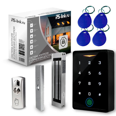 Система СКУД Ps-Link KIT-CH1-FP-180 / сканер отпечатков / магнитный замок 180кг / RFID, WIFI
