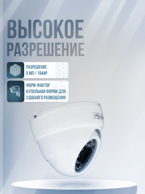 Камера видеонаблюдения IP 5Мп Ps-Link IP305P цифровая с POE для помещения, ИК-подсветка, пластиковый корпус, без микрофона