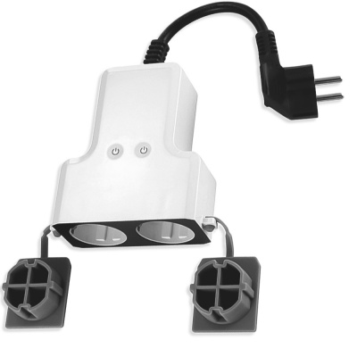 Адаптер питания сетевой Ps-Link PS-1606 умный WIFI на 2 розетки, сенсорная кнопка, работа по расписанию