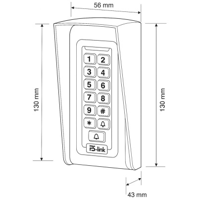 Козырёк для панели доступа Ps-Link PS-S601EM-WP черный PETG
