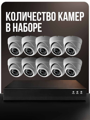 Комплект видеонаблюдения IP 2Мп Ps-Link KIT-A210IP-PL 10 камер, программный датчик движения, удаленный доступ, ночное видение, умный коммутатор