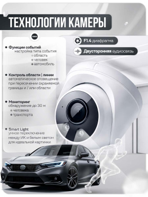 Комплект видеонаблюдения IP 5Мп Ps-Link KIT-A501IP-ST 1 камера для помещения, аналитика, детекция человека, область вторжения