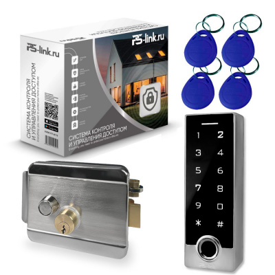 Система СКУД Ps-Link KIT-TF2EM-WP-W-SSM / отпечаток пальца / эл. механический замок / кодовая панель / RFID / WIFI