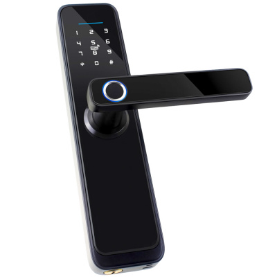 Дверной замок WIFI Ps-Link X2 с ручкой и датчиком отпечатка пальца Чёрный