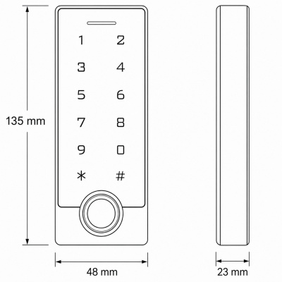Комплект СКУД Ps-Link KIT-TF2MF-WP-W-180 для улицы, до 10000 пользователей, металл, тип Mifare, магнитный замок 180 кг