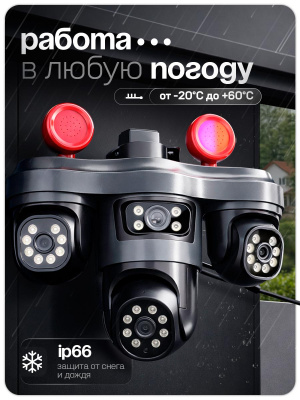 Камера видеонаблюдения WIFI Ps-Link PS-WPK20HD тройная, встроенный микрофон, динамик, приложение V380