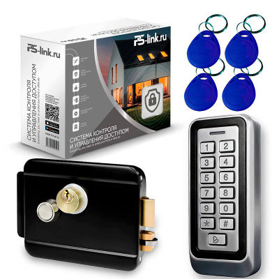 Система СКУД Ps-Link KIT-208C-B панель RFID+пин-код, электромех. замок, IP66