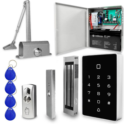 Система СКУД Ps-Link KIT-T12MF-180UPS с блоком резервного питания и сенсорной панелью