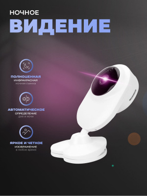 Камера видеонаблюдения WIFI 2Мп Ps-Link TD20 для помещения, микрофон, динамик, ночное видение, слот microSD