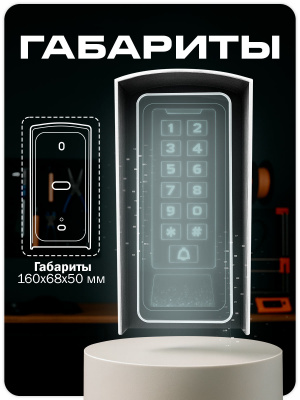 Козырек для панели доступа Ps-Link PS-C1EM белый PETG