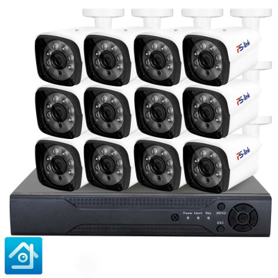 Комплект видеонаблюдения AHD 2Мп Ps-Link KIT-C212HD 12 камер для улицы