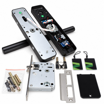 Дверной замок WIFI Ps-Link X2 с ручкой и датчиком отпечатка пальца Чёрный