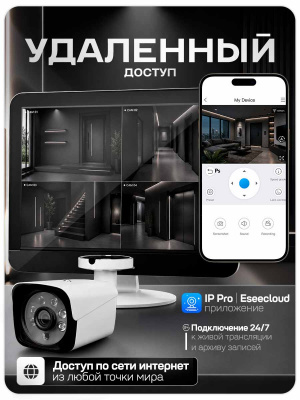 Комплект видеонаблюдения WIFI с монитором 3Мп Ps-Link KIT-W304TB-M