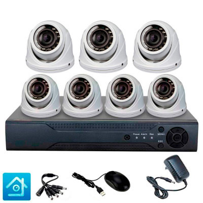 Комплект видеонаблюдения AHD 5Мп Ps-Link KIT-A507HDV-NC 7 антивандальных 5Мп камер