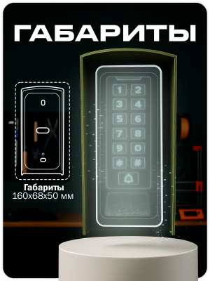 Козырёк для панели доступа Ps-Link PS-C1EM зеленый PETG