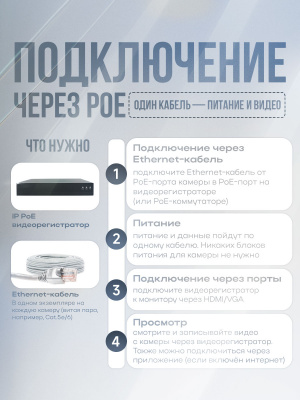 Камера видеонаблюдения IP 2Мп Ps-Link IP302P цифровая с POE для помещения, ИК-подсветка, пластиковый корпус, без микрофона
