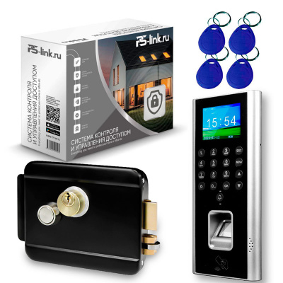 Система СКУД Ps-Link KIT-9700F-B биометрическая с отпечатком, RFID 125кГц, электромеханическим замком