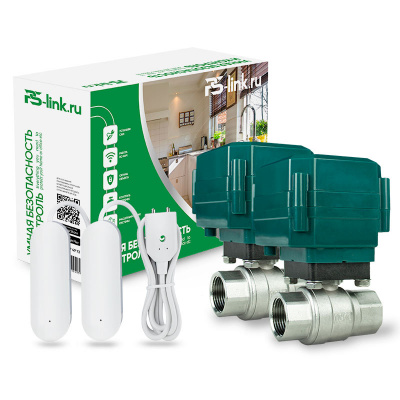 Комплект "Контроль протечки воды" Ps-Link KIT-QT0402WIFI для дух труб