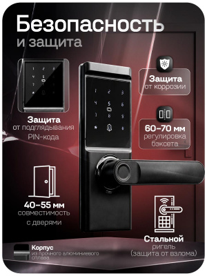 Дверной замок Bluetooth PS-Link PS-S15 со сканером отпечатков пальцев и клавиатурой