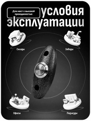 Кнопка выхода Ps-Link PS-OP01 Grey, металл, НО контакт, без подсветки