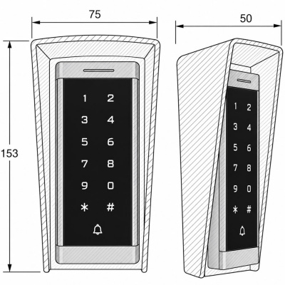 Козырёк для панели доступа PS-T6MF Серый