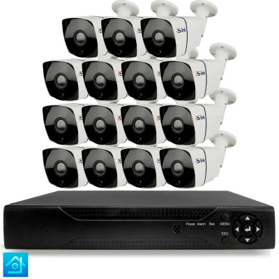 Комплект видеонаблюдения AHD 8Мп Ps-Link KIT-C815HD 15 камер для улицы, ночная съемка, датчик движения