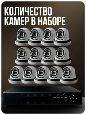 Комплект видеонаблюдения AHD 2Мп Ps-Link KIT-A213HDC 13 камер для помещения с LED-подсветкой, без микрофона