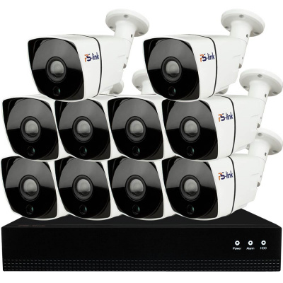 Комплект видеонаблюдения IP 5Мп Ps-Link KIT-С510IP-POE 10 камер с ночной съемкой для улицы, с датчиком движения, питание PoE