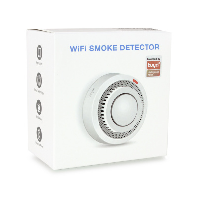 Датчик дыма WIFI Ps-Link YG400A умный, со встроенной сиреной,площадь детекции 20кв.м, приложения Tuya, Smartlife
