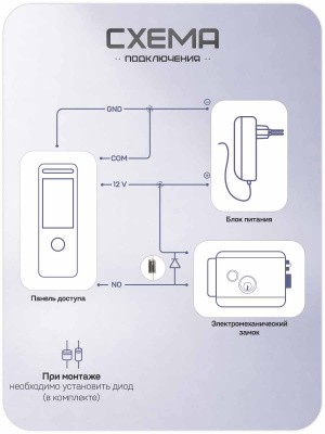 Комплект СКУД Ps-Link KIT-TF1EM-WP-W-G / отпечаток пальца / эл. механический замок / RFID / WIFI