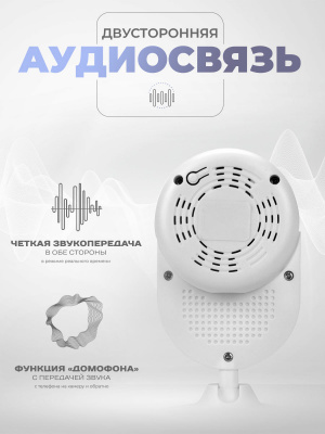 Камера видеонаблюдения WIFI 2Мп Ps-Link TD20 для помещения, микрофон, динамик, ночное видение, слот microSD