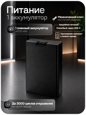 Дверной замок WIFI PS-Link PS-W1R сканирование лица, отпечаток пальца, карта доступа