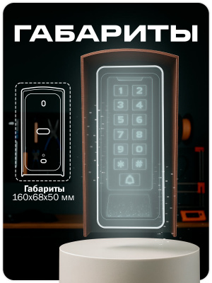 Козырёк для панели доступа Ps-Link PS-C1EM медный PETG