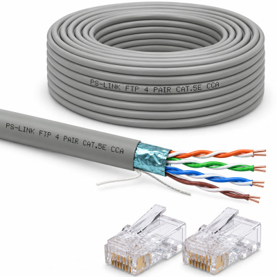Кабель витая пара FTP4 cat.5E CCA 305 метров Ps-Link FTP-CCA305