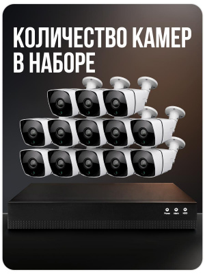 Комплект видеонаблюдения IP 5Мп Ps-Link KIT-С513IP-POE 13 камер с ночной съемкой для улицы, с датчиком движения, питание PoE