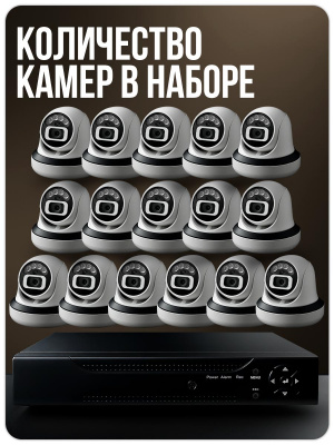 Комплект видеонаблюдения AHD 2Мп Ps-Link KIT-A216HDC 16 камер для помещения с LED-подсветкой, без микрофона