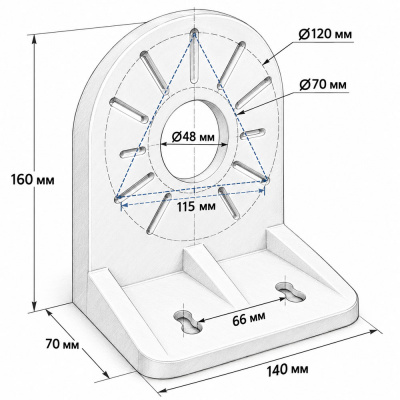 Кронштейн для камеры монтажный Ps-Link PS-G02-PG Серый, petg, крупный размер